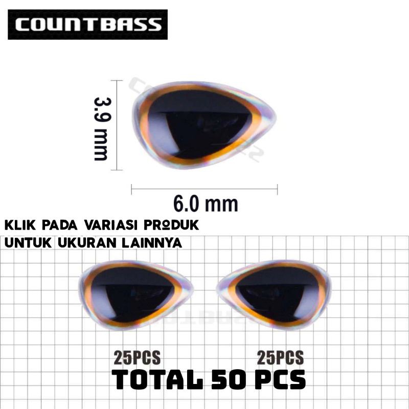 Mata Koika Gomame Oval Sticker Ikan 3D Blank