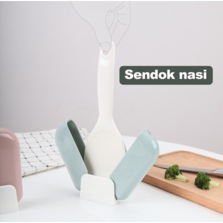 tempat sendok centong nasi dengan penutup otomatis