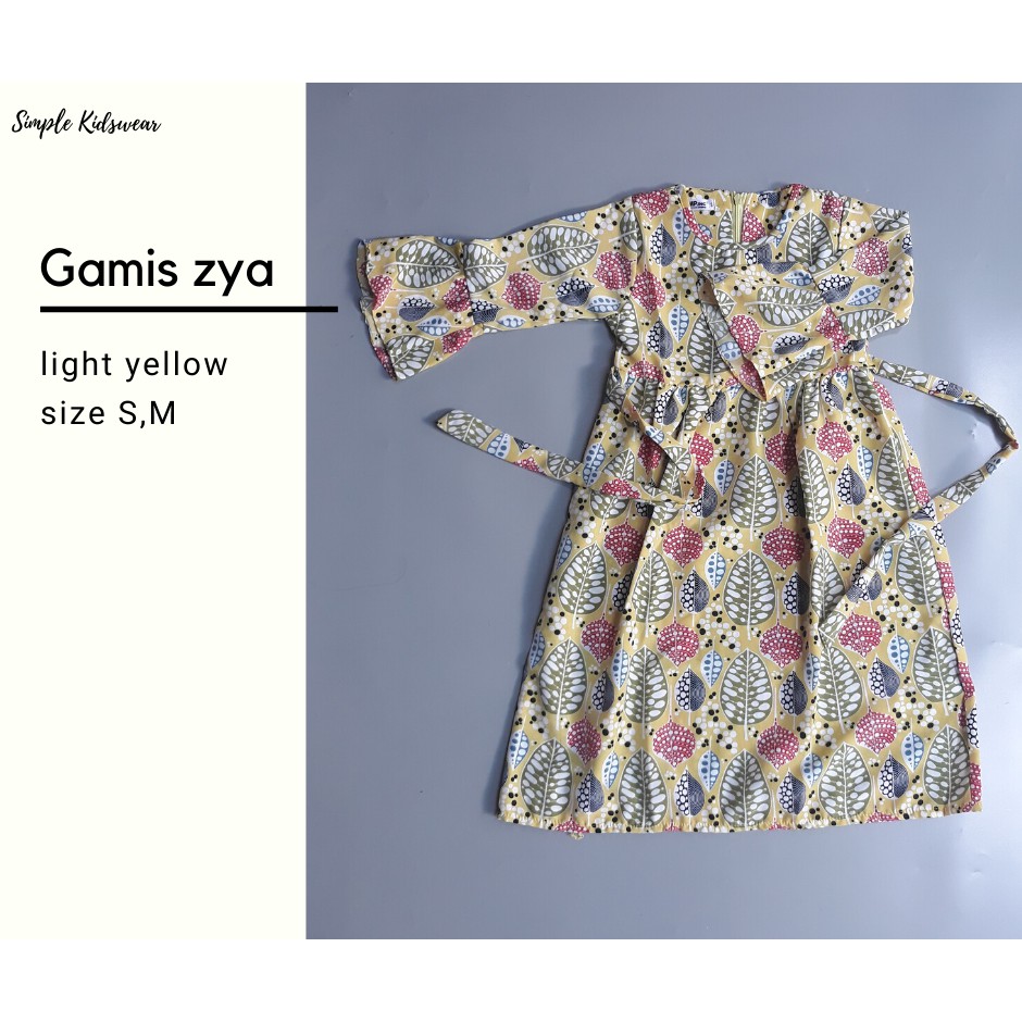 Gamis Anak Perempuan | GAMIS AZURE | LIGHT YELLOW | [GA-LY]