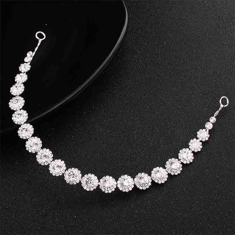 Simple and Versatile Soft Chain Wedding Headdress Geometric Rhinestone Bride Styling Hair Accessory