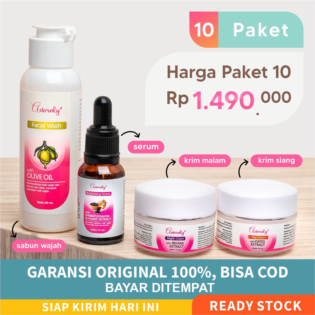 10 [PAKET RESELLER] ADORALY SKINCARE - PAKET KECANTIKAN BPOM AMAN BUSUI BUMIL