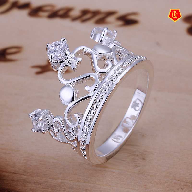 [Ready Stock]Fashion High-End Crown Diamond Ring