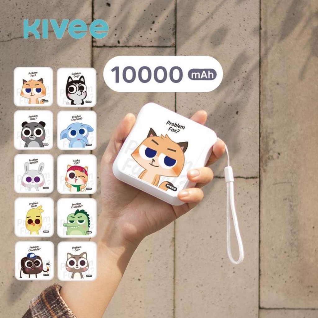 KIVEE PowerBank 10000mah Cute Korea Animal Character Mini