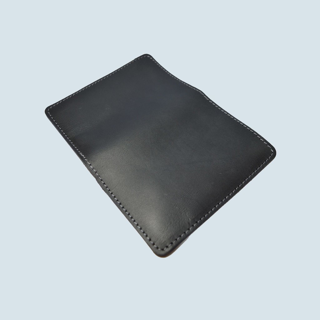 dompet passport - passport cover simpel kulit sapi asli warna hitam