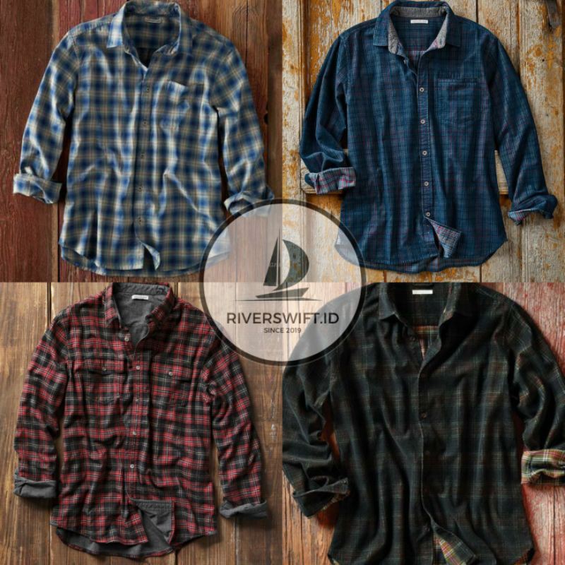 Kemeja Flanel Pria Kemeja Flanel Kemeja Pria Motif Kotak Plaid Ukuran M