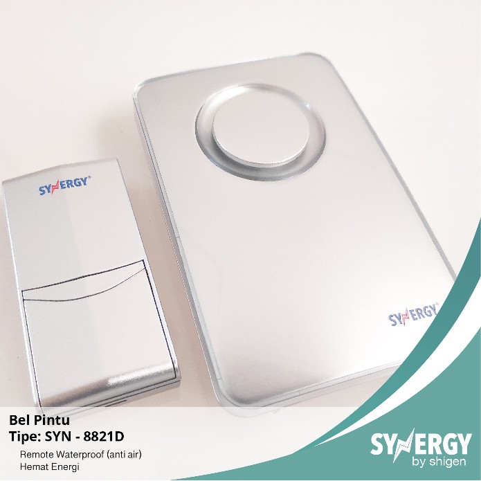 Bel Pintu/DoorBell Wireless SYNERGY by shigen Tanpa Kabel SYN-8821D/DC