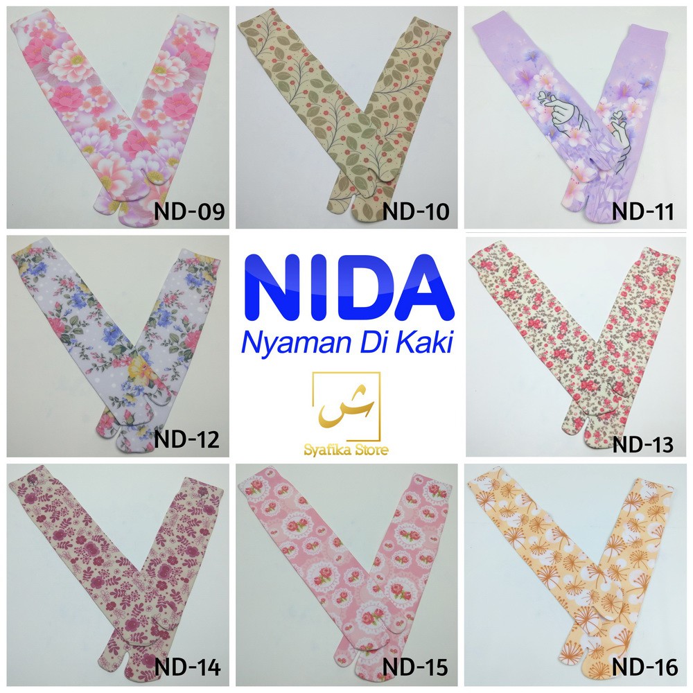 Kaos Kaki Jempol Wanita Muslimah Motif Full Printing Nida