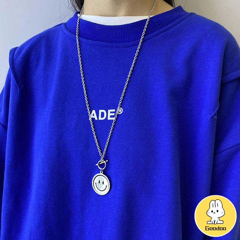 Fashionable Simple Smile Pendant Hip Hop Pria dan Wanita Kalung -Doo