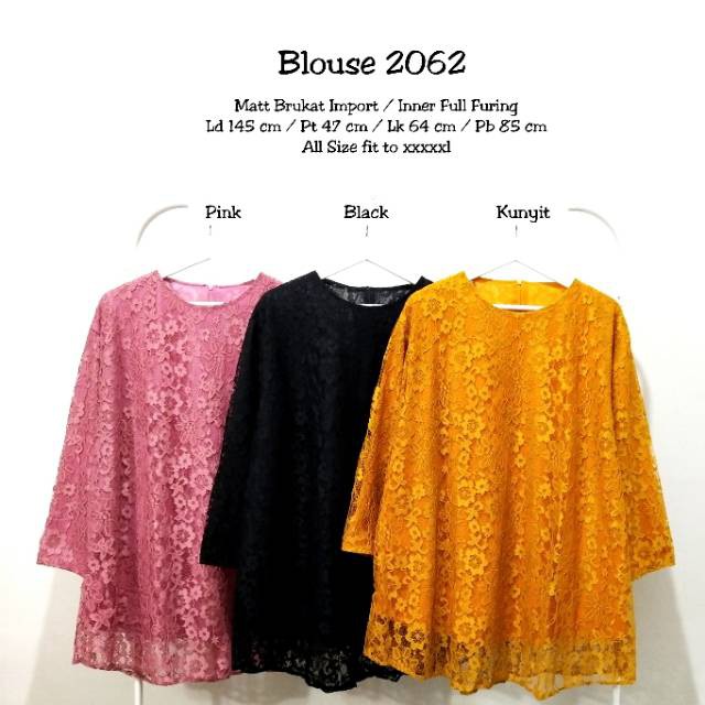 Super PROMO       Baju atasan super jumbo brukat import Ld 145cmk