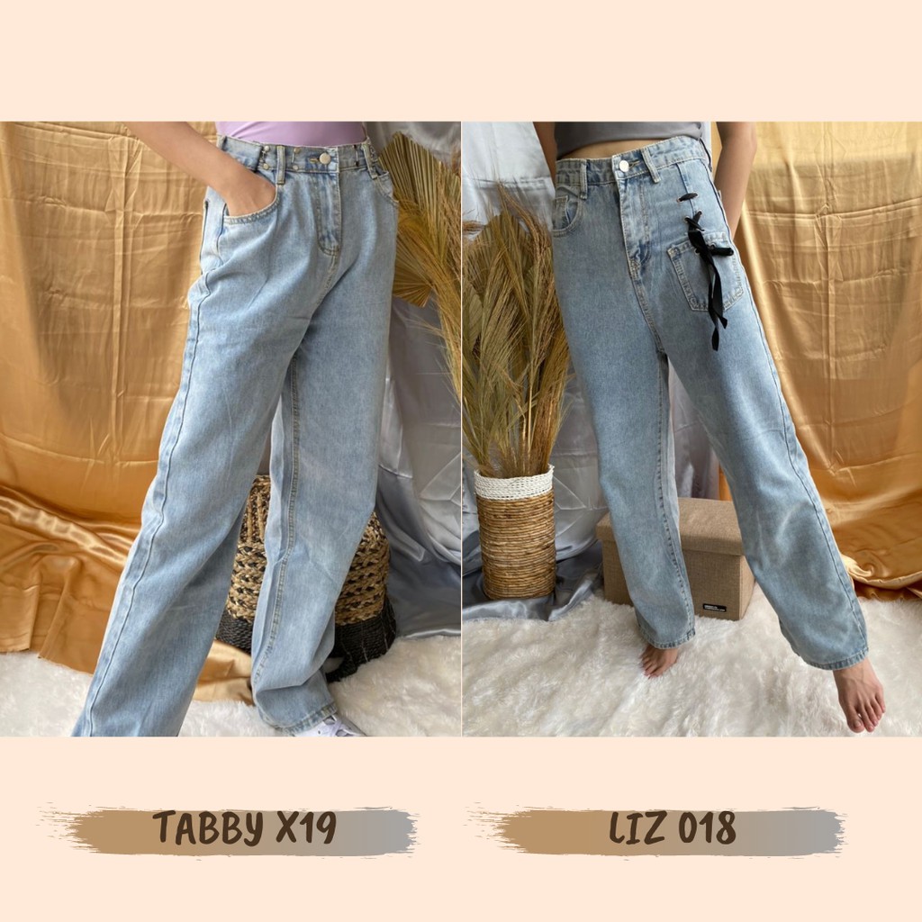 CELANA JEANS PANJANG BAGGY BOYFRIEND JEANS WANITA KEKINIAN