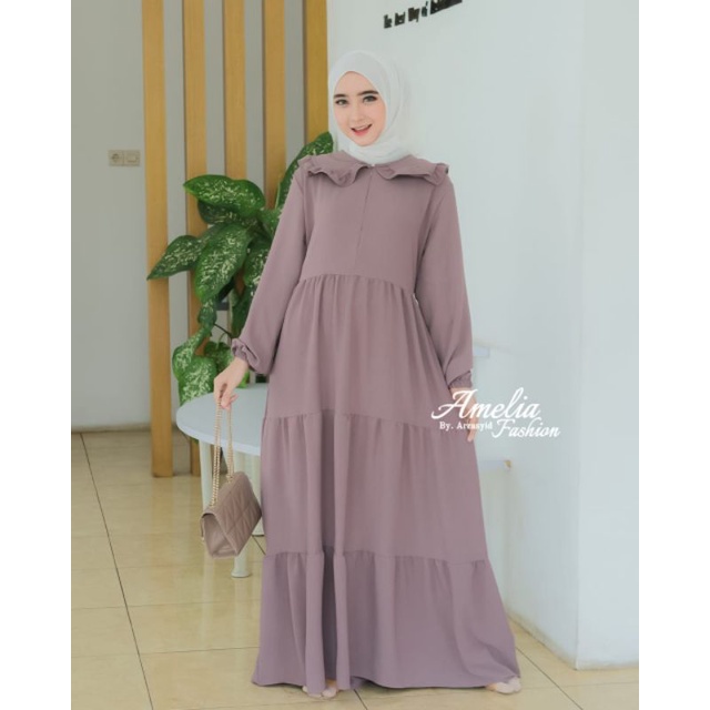 DRESS CRINCLE POLOS ORI Amelia Fashion by Arrasyid