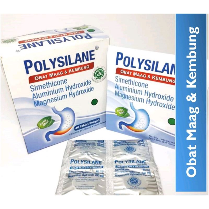 Polysilane tablet / obat maag / kembung / asam lambung / gastritis