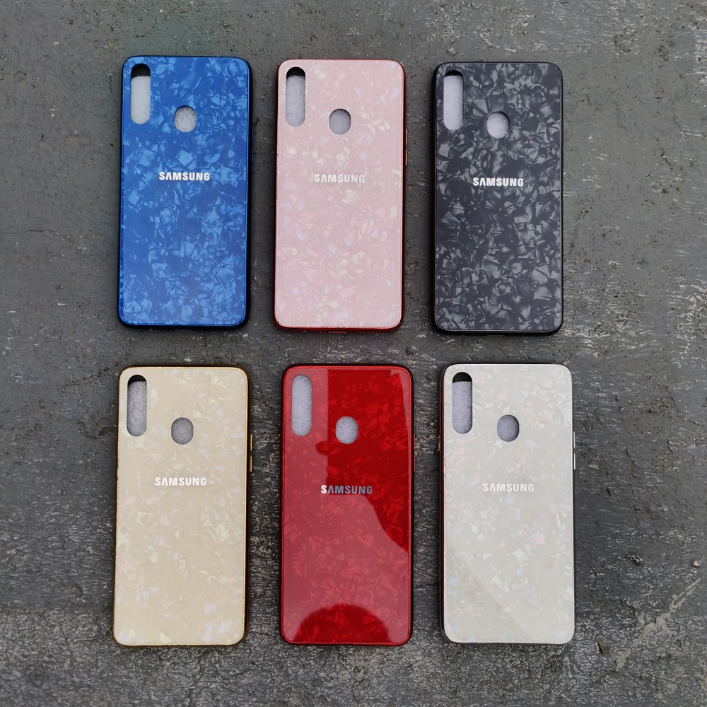 Samsung Galaxy M20 Shiny Shell Shining Diamond Glass Case Hard Cover Casing