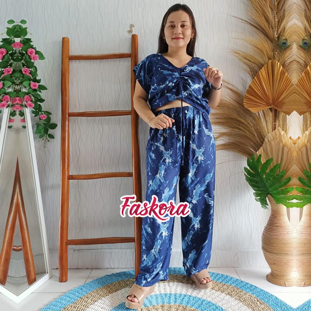 Baju Kerut Wanita Lengan Pendek Retak / Tie dye Kerut Wanita / Atasan Kerut Wanita Tie dye