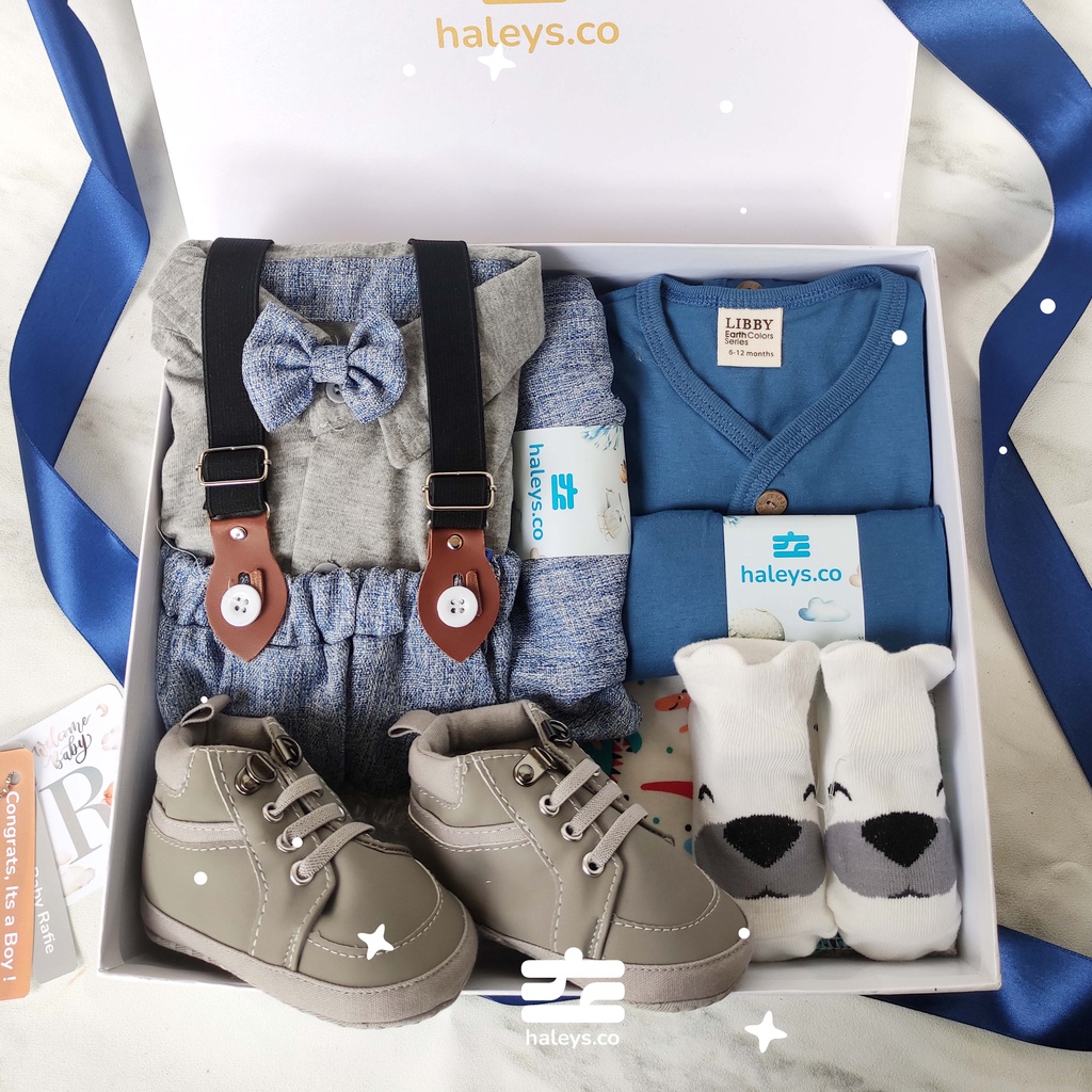 Haleys.co Hampers Bayi Custom | Kado Bayi Newborn | Kado Bayi 6-12 Month | Hampes Baby Boy | Hampers Baby Girl | Gift Box Baby | Paket Kado Baju Bayi Lucu | Kado Lahiran |