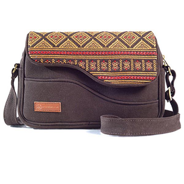 Tas Selempang Jeans Kulit Mokamula FALEEN BAG DJOUGOU untuk Wanita