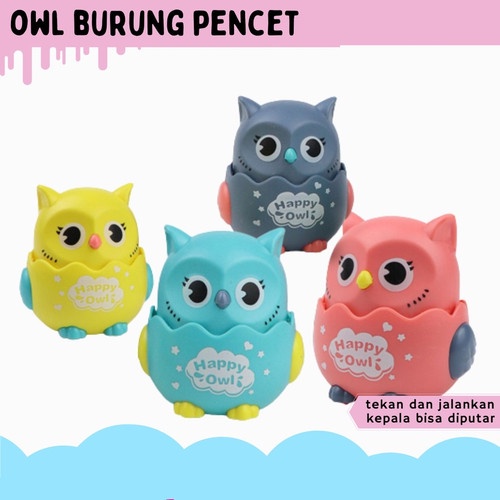 Mainan Edukasi Anak Bayi Siput / Burung Hantu / Kepiting Berjalan - Happy Snail / Happy Owl / Happy Crab Press Tekan dan Jalan