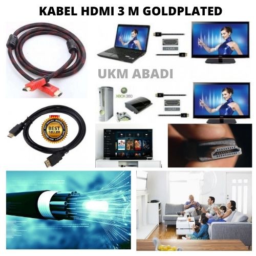 Kabel HDMI 3m Gold Plated Highspeed OD7.3mm 1080P 111158