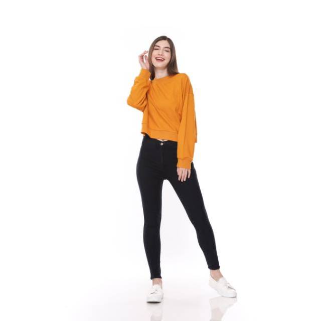 ZANO BASIC Sweater Crop Mustard