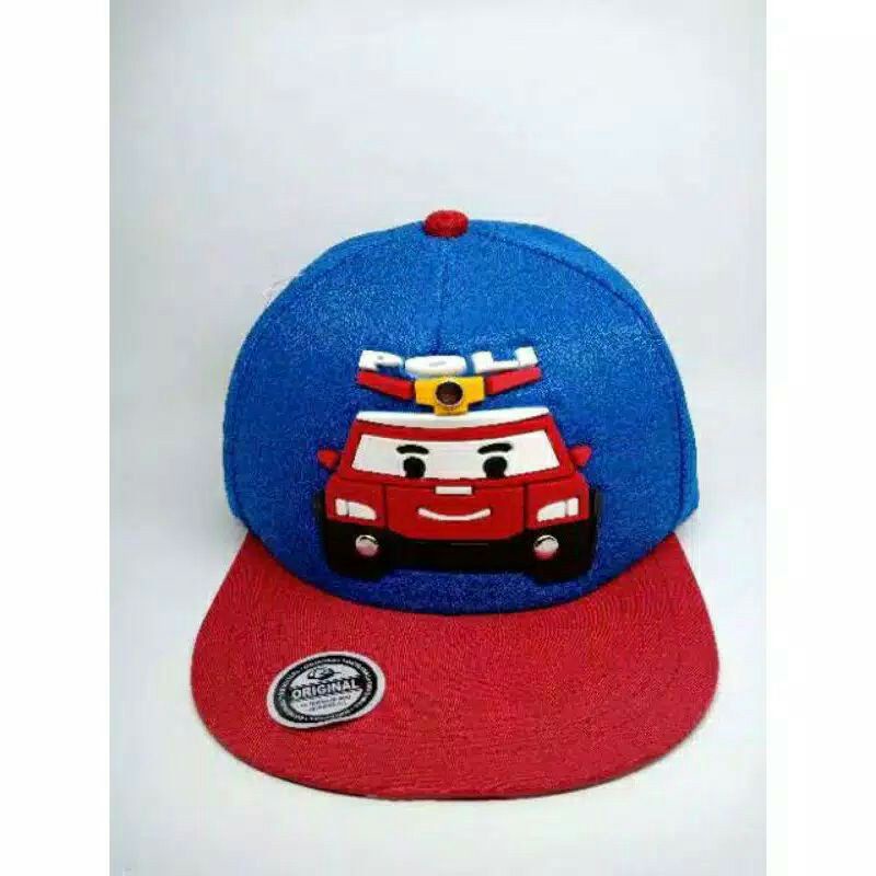Topi Anak Snapback anak/Topi ploking anak/topi anak karakter-Poli