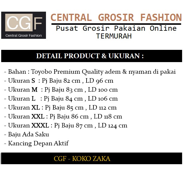 CGF 59300-61200-63219-65259-67137-69115 KOKO ZAKA Baju Koko Qurta Pria,Baju Koko Pria Terbaru,Termurah&Terlaris.-2