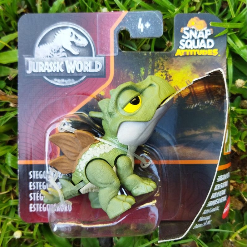Jurassic World Snap Squad Attitudes Stegosaurus Wave 10 - Mainan Action Figure