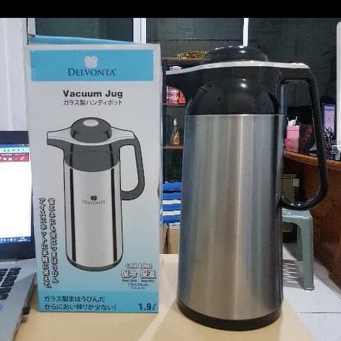 PALING LARIS - TERMOS AIR PANAS DELVONTA VACUUM JUG 1.9 LITER STAINLESS STEEL