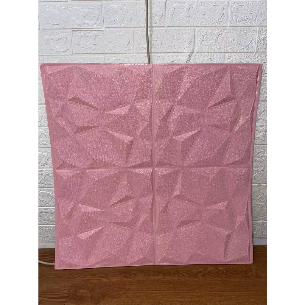Wallfoam 3D motif Diamon ukuran 70cm x 70cmx 6&8mm-pink