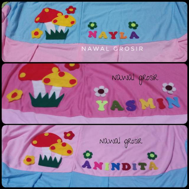 Mukena Anak Kaos Plus Sajadah  Tambah Nama-8