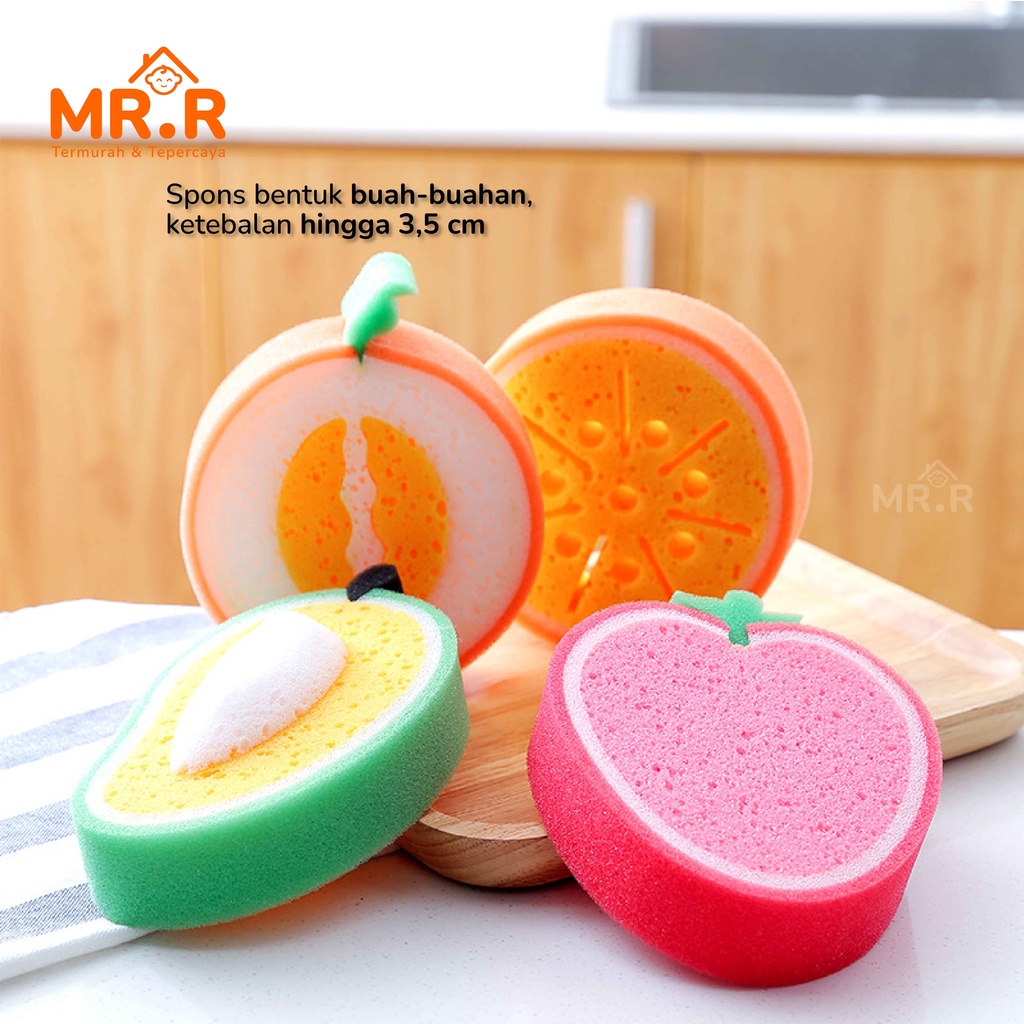 Spons Spon Sponge Spoon Cuci Piring Gelas Cangkir Perlatan Dapur Spon Mandi Buah Buahan Fruit Sponge