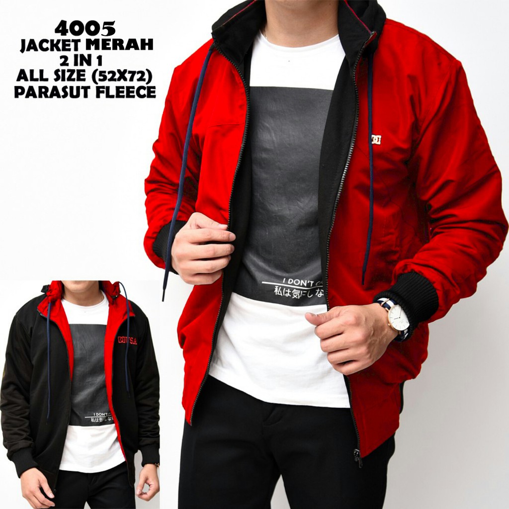 ( 16 VARIAN WARNA ) JAKET BOLAK BALIK 2IN1 / JAKET PRIA / JAKET PARASUT / JAKET MOTOR / JAKET DISTRO