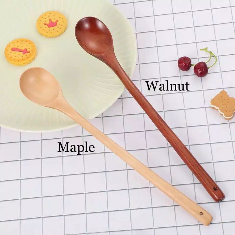 long handle wooden spoon // sendok kayu tahan panas