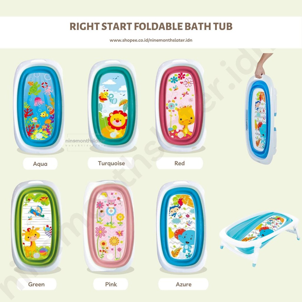  READY Right Start Foldable Bath Tub Starts Baby Bathtub 