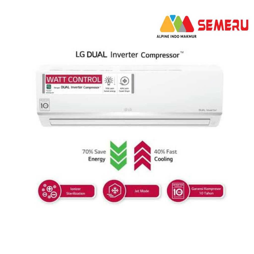 Lg Ac Dual Cool Smart Inverter 1 Pk E 10 Sv5 Khusus Wilayah Makassar Indonesia