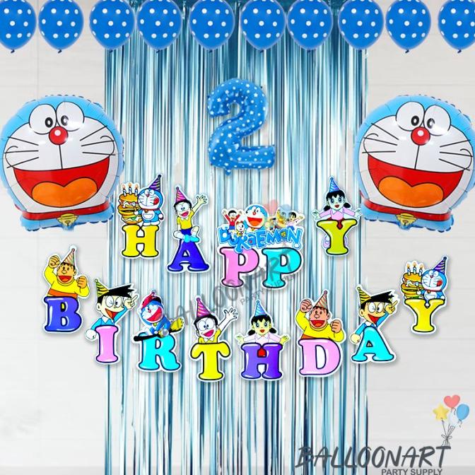 ~~~] DORAEMON SIMPLE DEKORASI SET/BALON FOIL/DEKORASI ULANG TAHUN ANAK