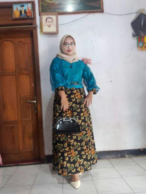 Qnunbatik Batik Family/keluarga Gamis Muslim Salma Toska