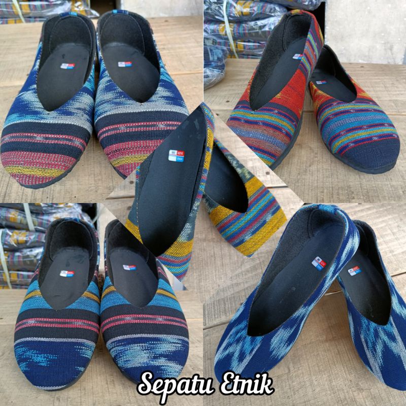 SEPATU ETNIK BALI # SEPATU TENUN # FLAT SHOES