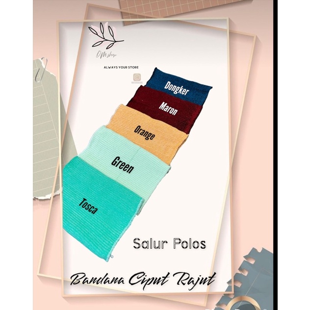 Ciput Rajut Polos / Bandana Inner Rajut Polos