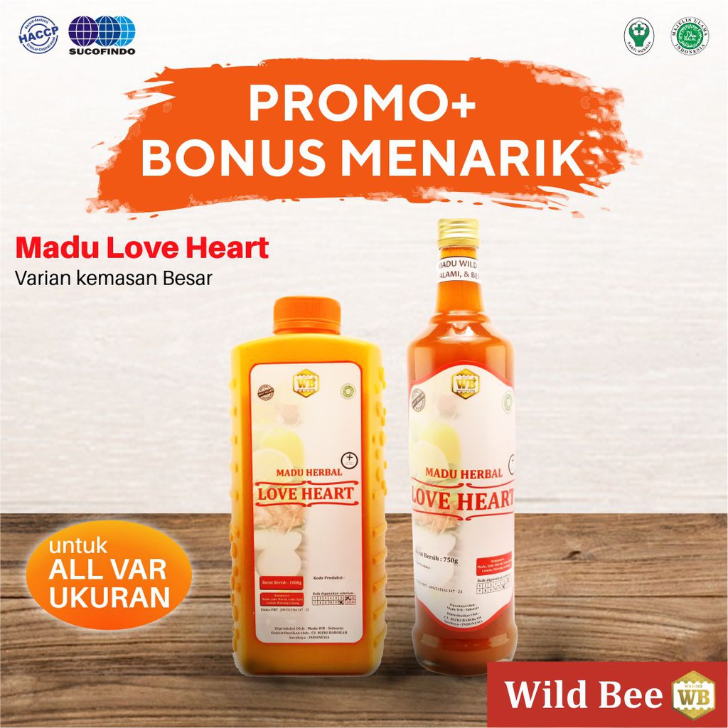 

Madu Love Heart / Madu Herbal - Garansi Asli - Wild Bee