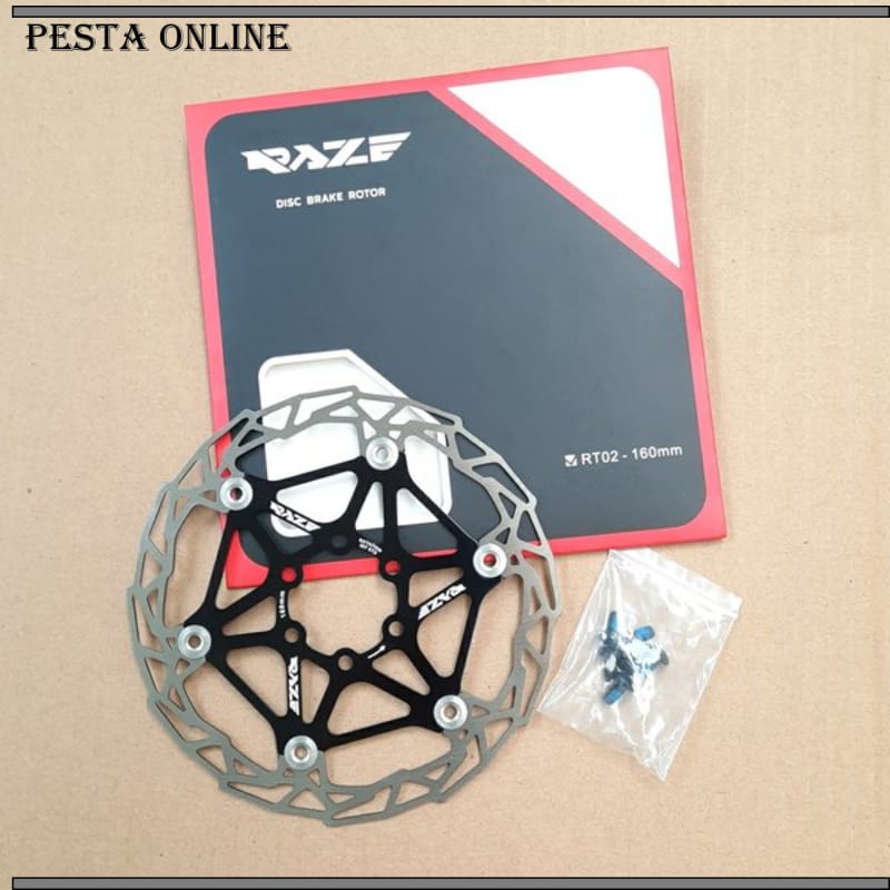 Rotor Raze RT 02 HITAM 160mm Floating sixbolts SEPEDA Buruan