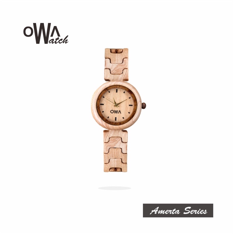 Jam tangan kayu owa amerta - jam tangan kayu - jam tangan couple - jam tangan kayu wanita - jam tang