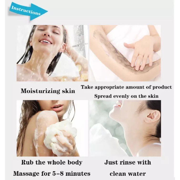 Sabun Mandi Cair Sabun mandi cair pemutih 250ml Exfoliating dan melanin Quick Whitening Deep cleansing dan melembabkan