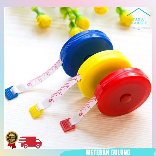 

Meteran Gulung Mini Roll Automatis Putar Alat Ukur Flexible Baju 1.5M - random