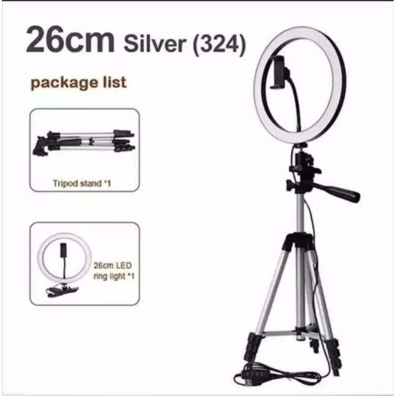 Paket Lengkap Ringlight 26cm + Tripod 1m 3110