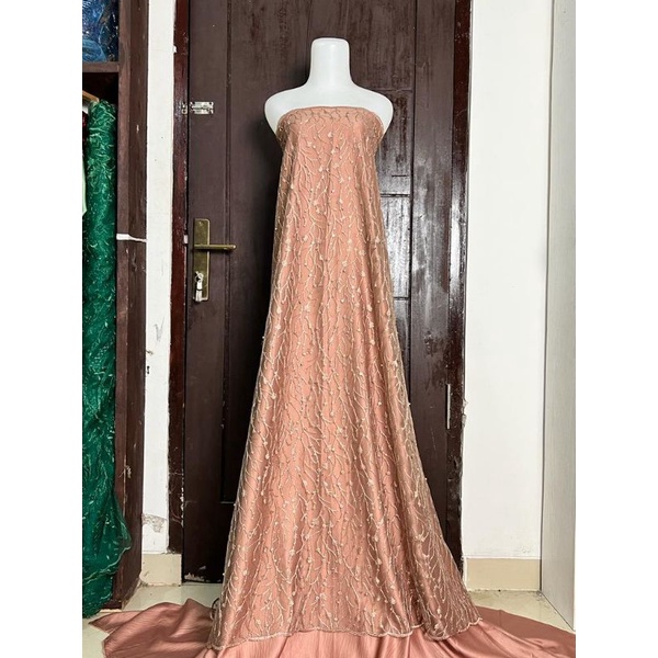 kain bahan tile padi mutiara / Bahan  kebaya brukat