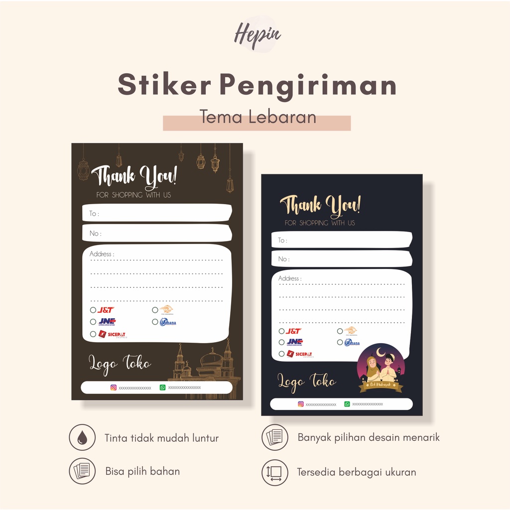 

stiker pengiriman tema LEBARAN \shipping card