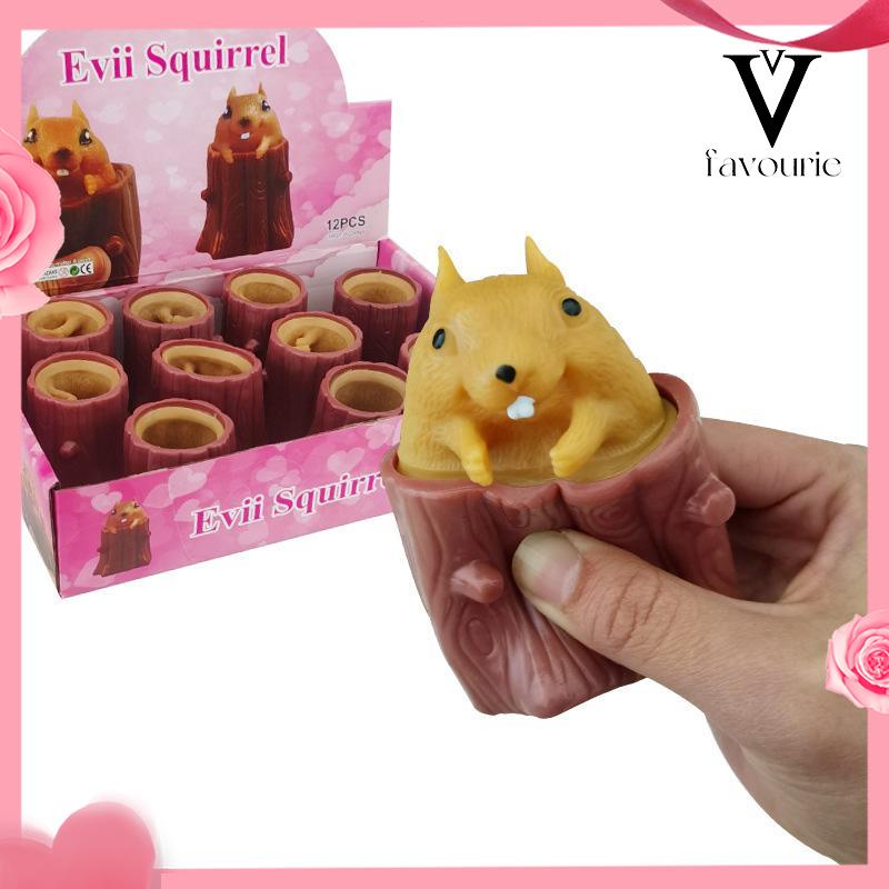 [COD]Mainan Dekompresi Cangkir Tupai Jahat Lembut Menjepit Tunggul Rumit Dekorasi Lucu-FA