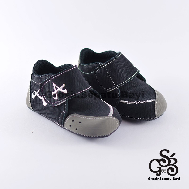 sepatu bayi baby shoes prewalker laki laki umur 2 - 14 bulan model casual A warna HITAM