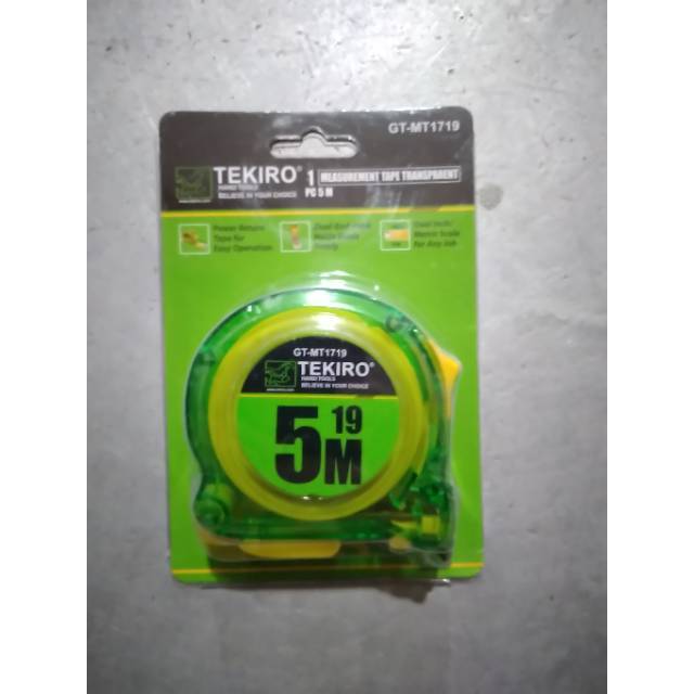 TEKIRO meteran transparan 5M measurement tape ORIGINAL