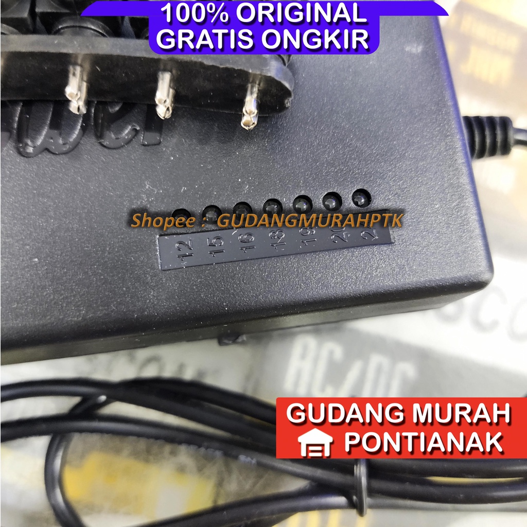 ADAPTOR Charger universal 12 15 16 18 19 20 24 volt NOTEBOOK POWER LAPTOP POWER SUPPLY MEREK KLOP BISA DI SETTING